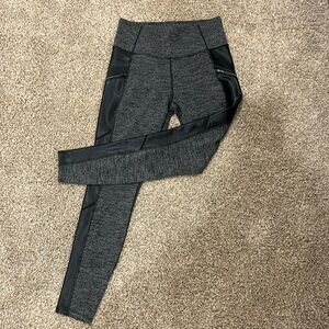 Athleta legging with leather detail